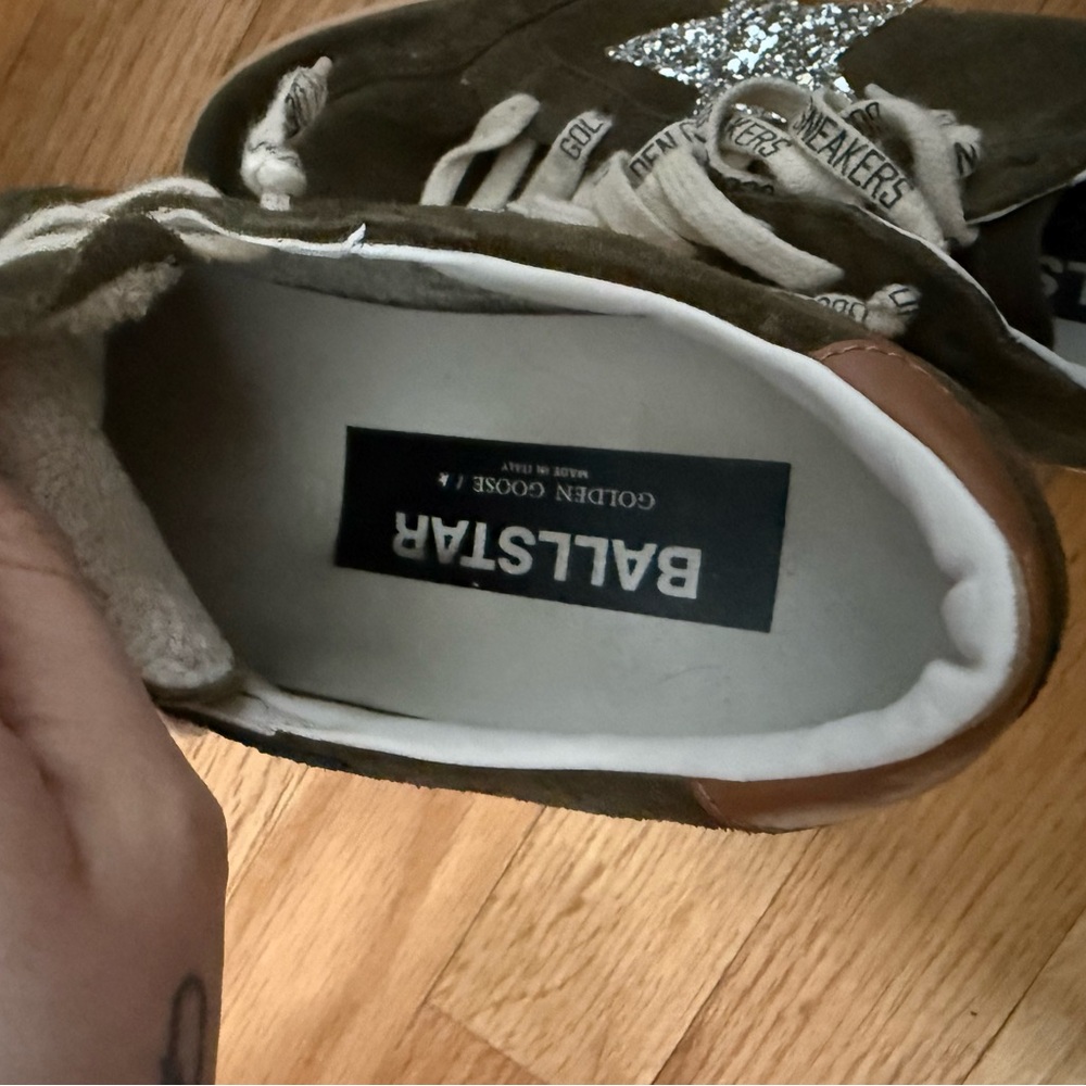 Golden Goose Olive Green and Tan Sneakers - Picture 5 of 7
